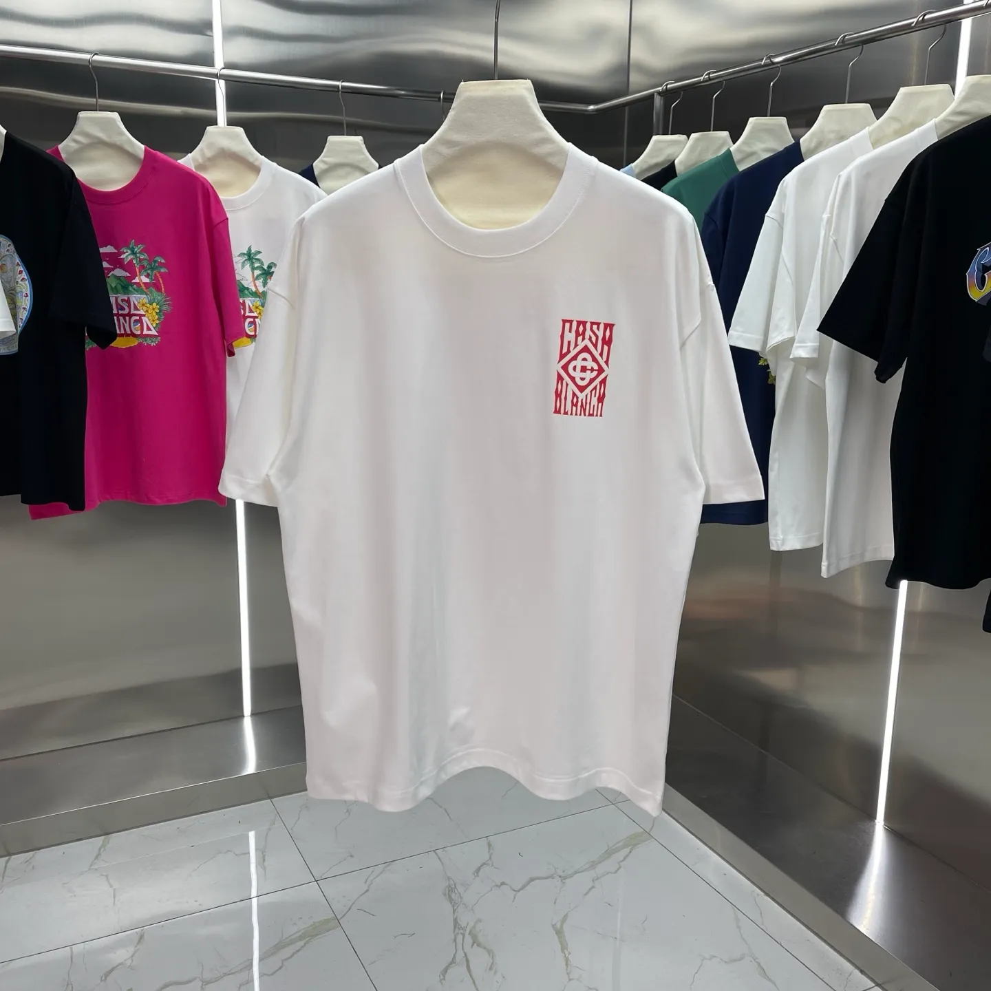 25ss New Arrival Casablanca Classic Series T ～ ， ， 。 ， Classic ， In Stock ！ ：White Black Green Light Blue Size：S M L XL XXL